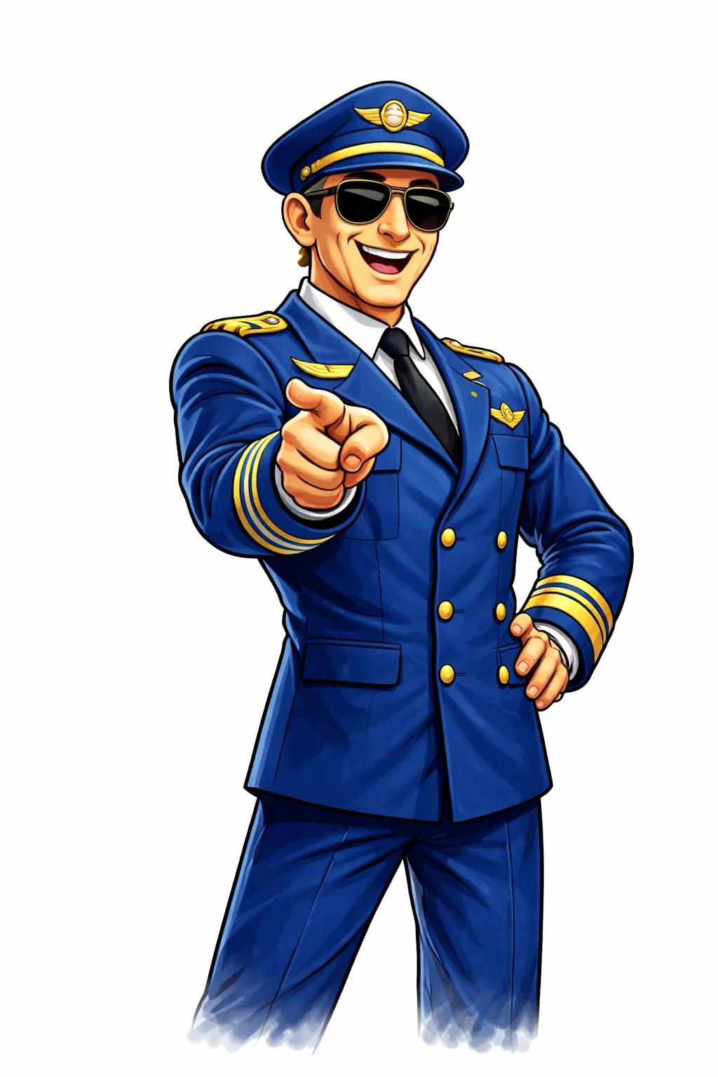 Captain Cumulus Human Pilot master character art