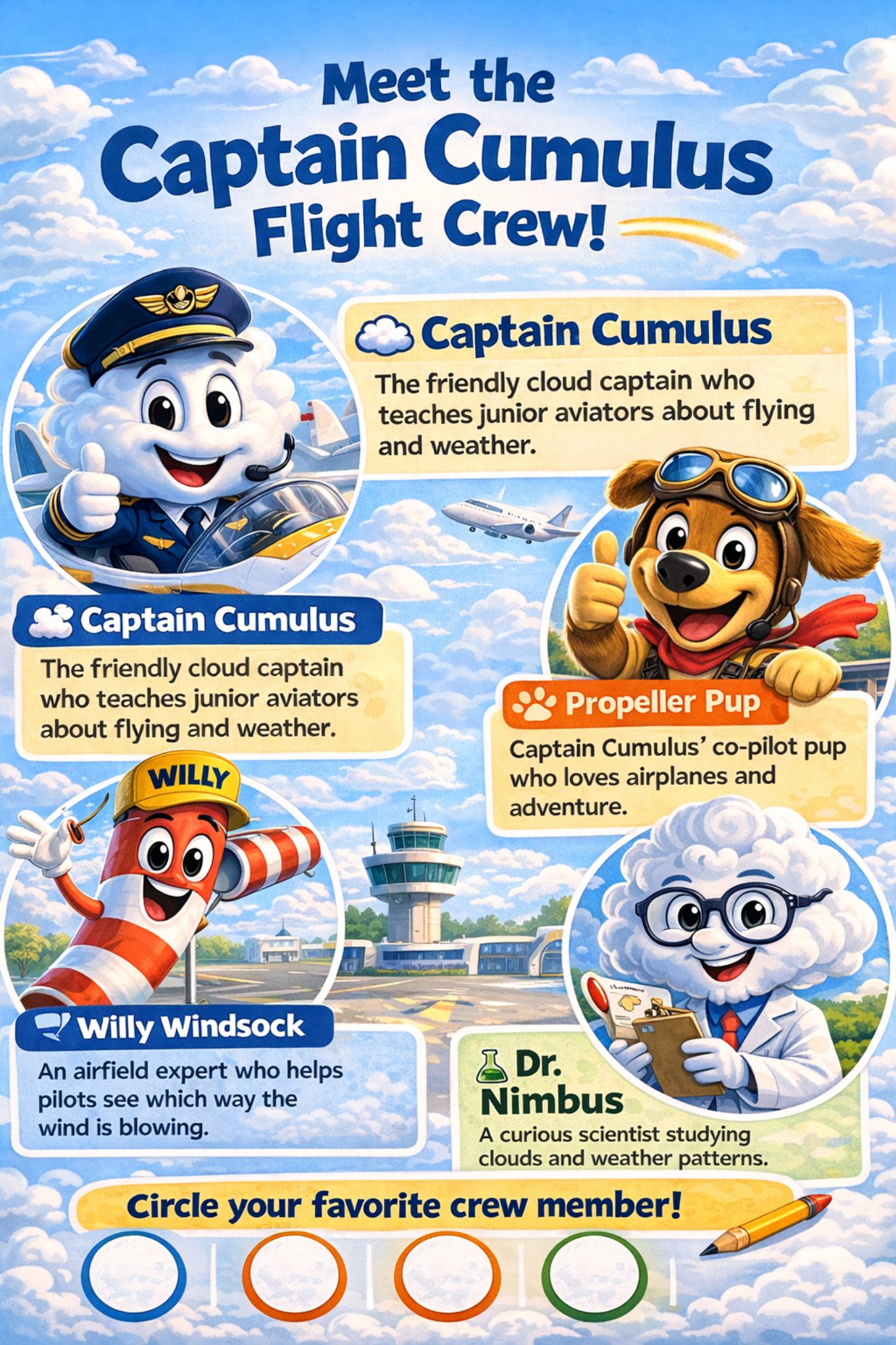 Meet the Captain Cumulus Flight Crew workbook page