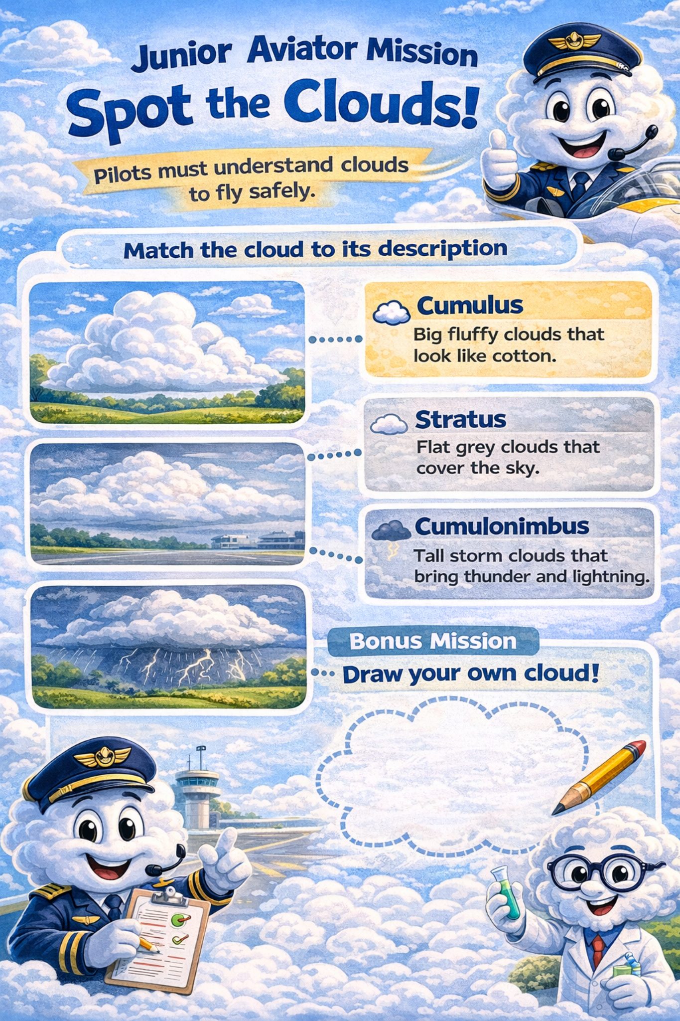 Spot the Clouds workbook page